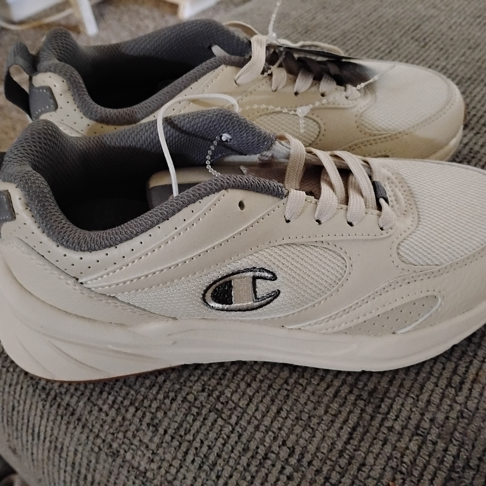 Champion Cream and Gray Sneakers